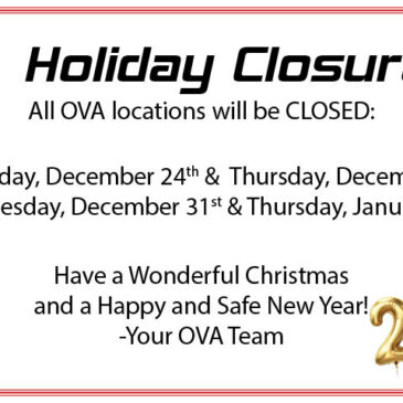 Closure for Christmas and New Year’s!